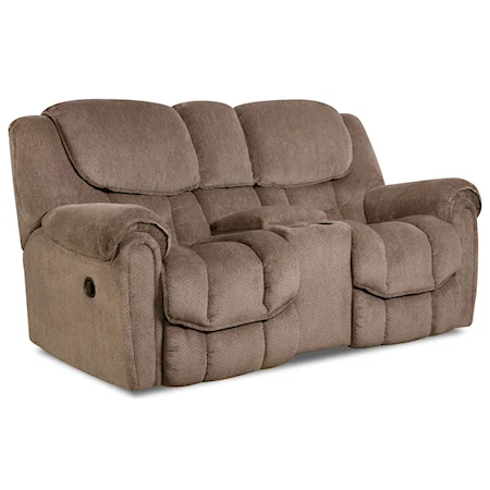 Casual Rocking Console Reclining Loveseat